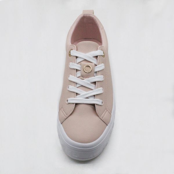 White Leather Flatform Lace-up Low-top Sneaker
