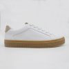 White Leather Lace-up Low-top Gum Sole Sneaker