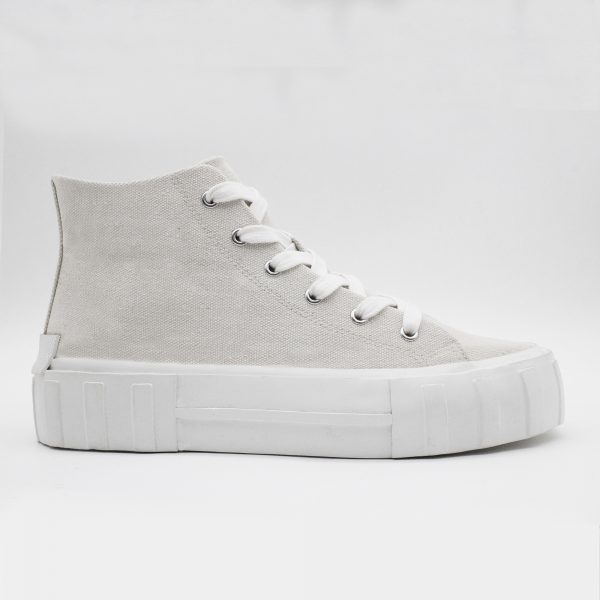 Fabric Platform High-Top Lace-up Canvas Sneaker