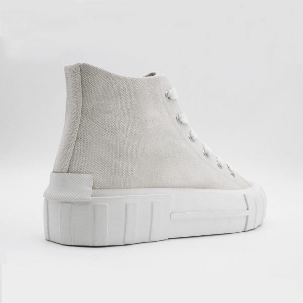 Fabric Platform High-Top Lace-up Canvas Sneaker