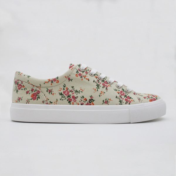 Printed Soft Canvas Low Top Sneaker for Women