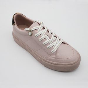 Black/Pink Leather Crocodile Sneaker