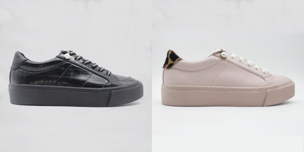 Black/Pink Leather Crocodile Sneaker