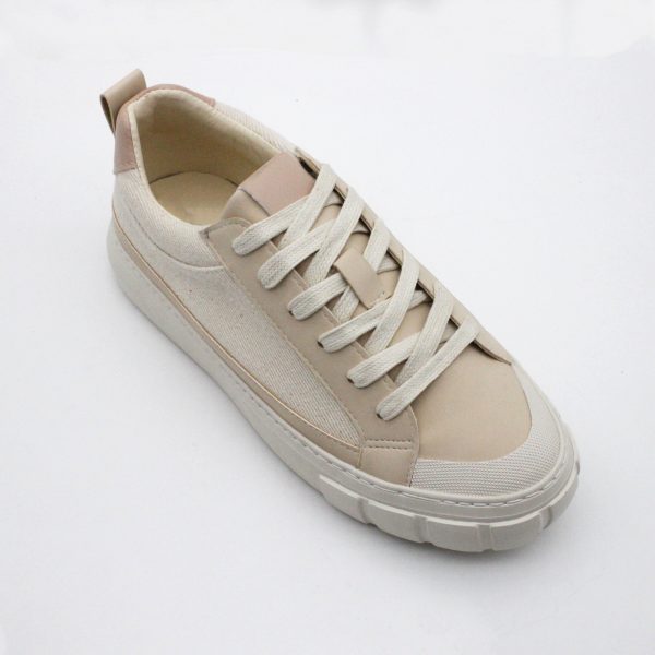 Two-Tone Canvas Lace-up Sneakers for Women