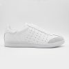 White Leather Perforated Basic Sneaker