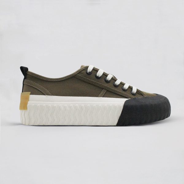 Olive Platform high-Top canvas Sneakers for Women