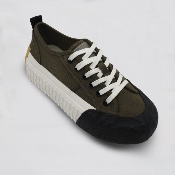 Olive Platform high-Top canvas Sneakers for Women