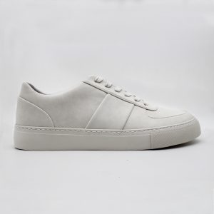Off-White Soft Faux Leather Casual Sneakers for Men