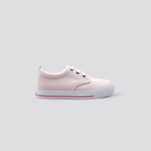 White Cotton Canvas Low top Deck Sneaker