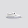 White Cotton Canvas Low top Deck Sneaker