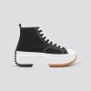 Black Canvas High Top Platform Sneaker for Women