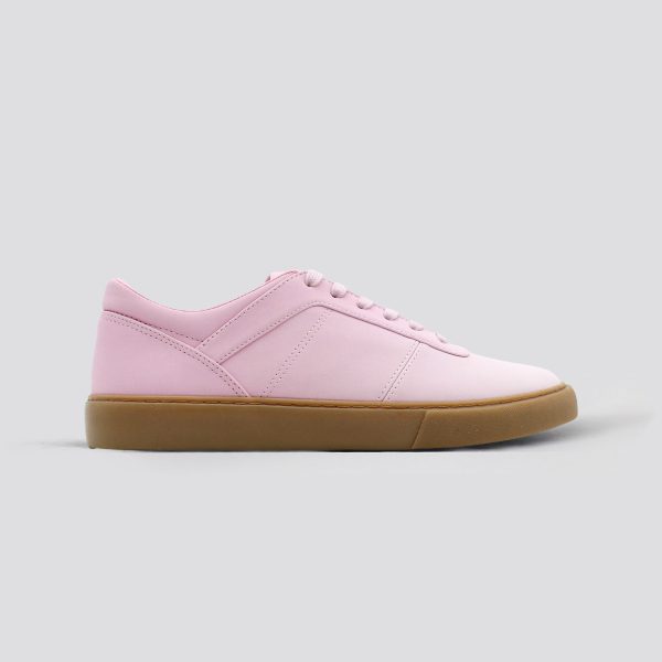 Pink Gradient Faux Leather Sneakers for Men