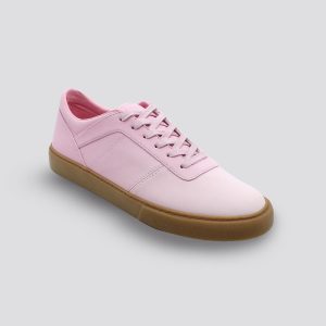 Pink Gradient Faux Leather Sneakers for Men
