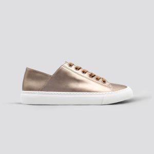 Metallic Leather Lace-up Sneaker for Women