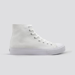 Black Basic High-Top lace-up canvas Sneakers