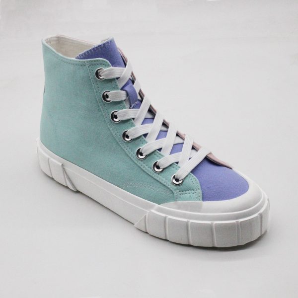 high-top canvas sneakers in multi-color.