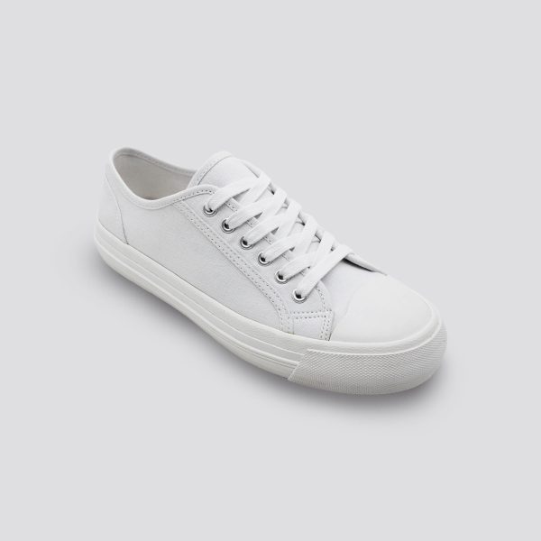 White Casual Fabric Sneaker for Women