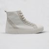 white Platform High-Top lace-up canvas Sneakers for Women