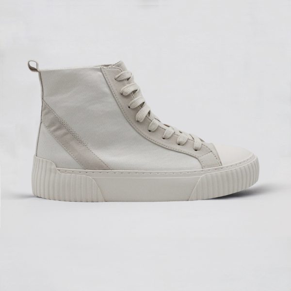 white Platform High-Top lace-up canvas Sneakers for Women