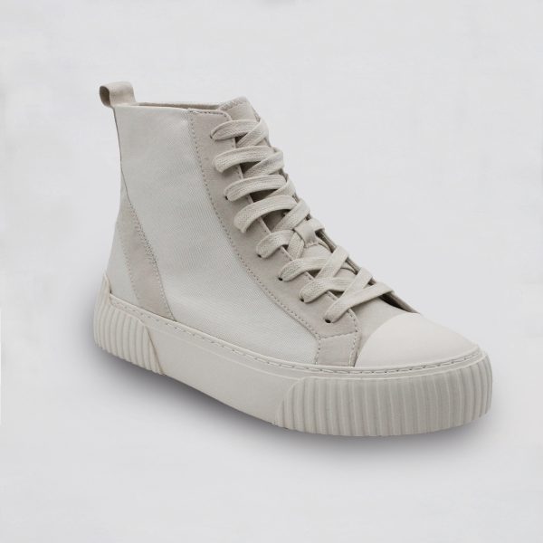 white Platform High-Top lace-up canvas Sneakers for Women