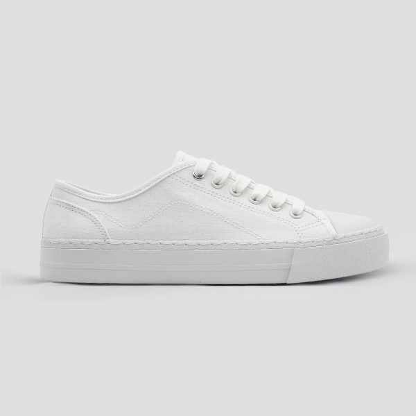 Basic Baseball Canvas Sneaker with Different Material for Women