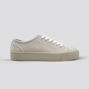 Basic Baseball Canvas Sneaker with Different Material for Women