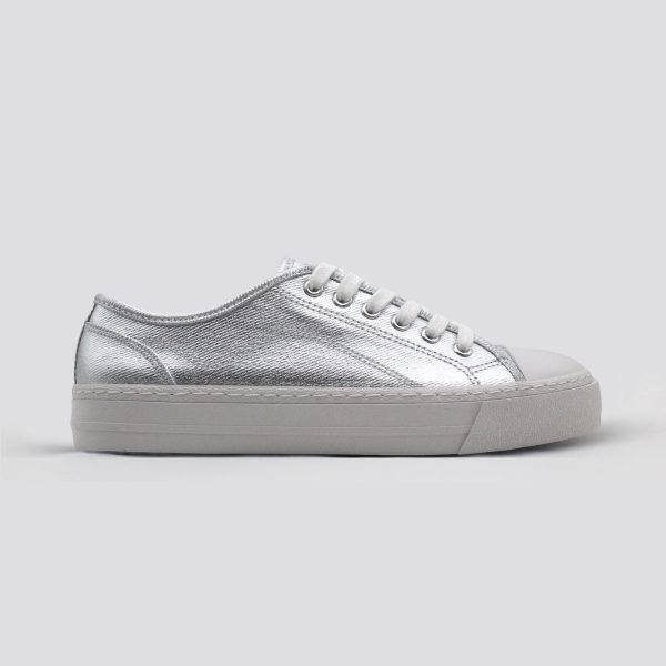 Basic Baseball Canvas Sneaker with Different Material for Women