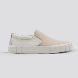 Two-Tone Canvas Slip-On Sneakers for Men