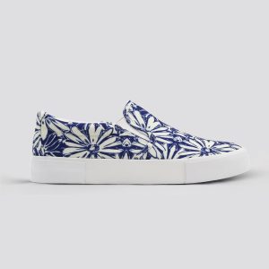 Printed Canvas Slip-On Sneakers for Men