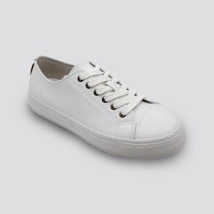 White Basic Canvas Casual Sneakers for Women