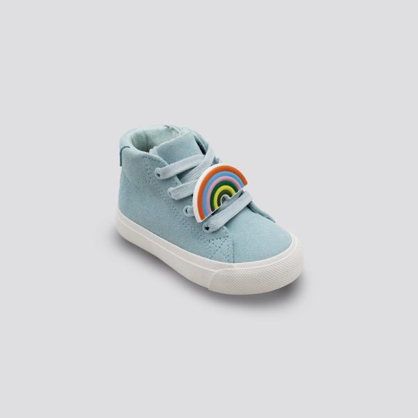 Suede High top sneaker with Rainbow Detail for Kid