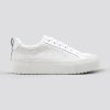 White Lace-up sneaker with Lacing Detail for Women