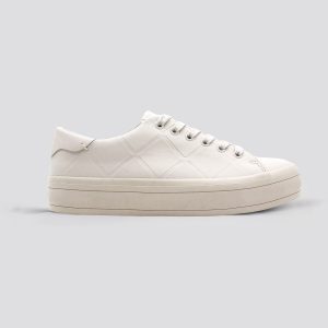 Lace-up sneaker with Embossed Stripes Detail for Women