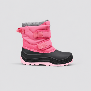 Kids Pink Waterproof Snow Boot with Double Strap